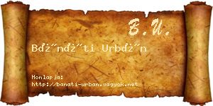 Bánáti Urbán névjegykártya